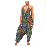African Custom Printed Ethnic One-Piece Women'S Wide-Leg Pants