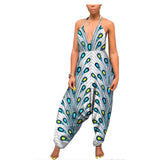 African Custom Printed Ethnic One-Piece Women'S Wide-Leg Pants
