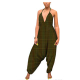 African Custom Printed Ethnic One-Piece Women'S Wide-Leg Pants