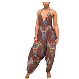 African Custom Printed Ethnic One-Piece Women'S Wide-Leg Pants