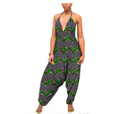 African Custom Printed Ethnic One-Piece Women'S Wide-Leg Pants