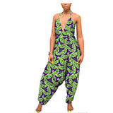 African Custom Printed Ethnic One-Piece Women'S Wide-Leg Pants