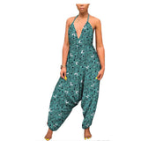 African Custom Printed Ethnic One-Piece Women'S Wide-Leg Pants