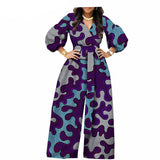 New Style African Ethnic Printed And Dyed Wax Cloth Cotton Printed Real Wax Ladies Jumpsuit