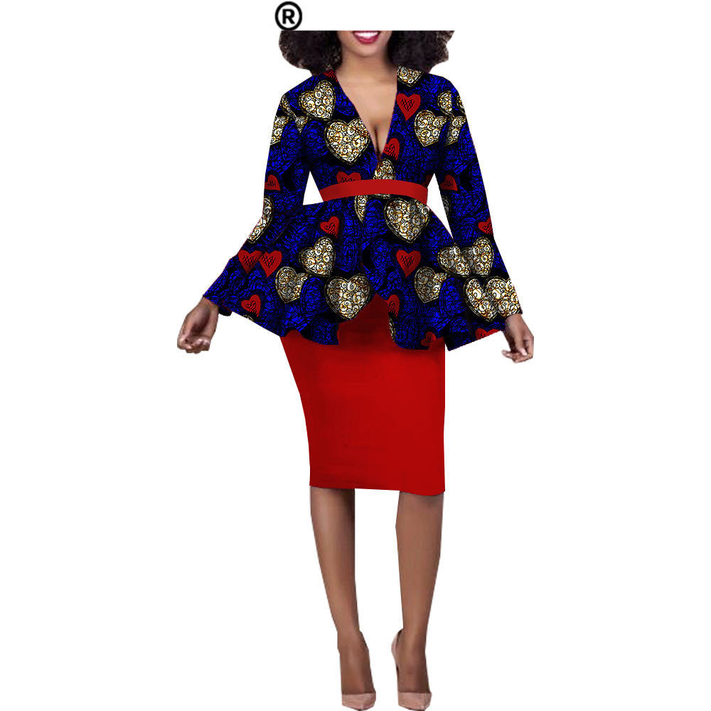 Aliexpress Hot Sale African Ethnic Cotton Batik Two-Piece Afripride 1826010