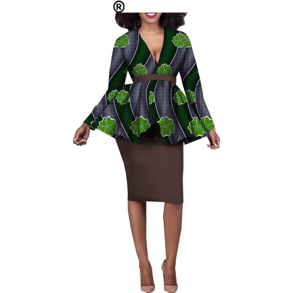 Aliexpress Hot Sale African Ethnic Cotton Batik Two-Piece Afripride 1826010