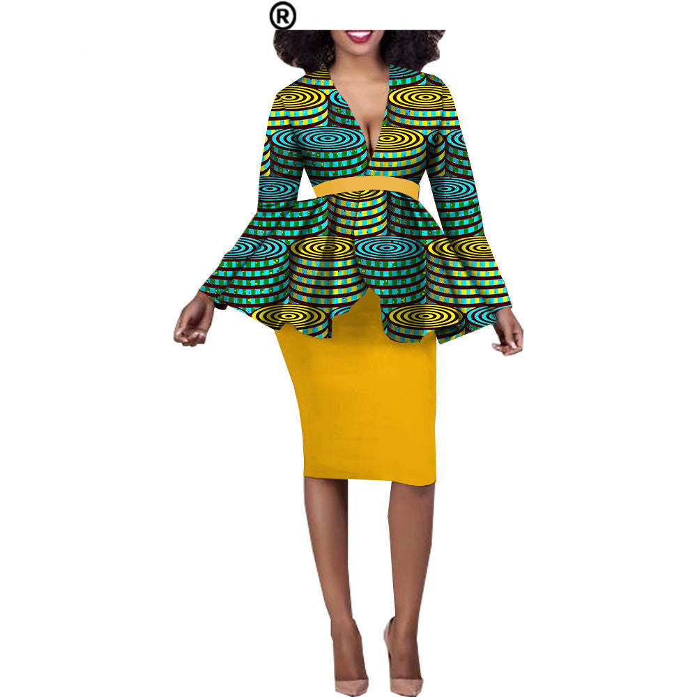 Aliexpress Hot Sale African Ethnic Cotton Batik Two-Piece Afripride 1826010
