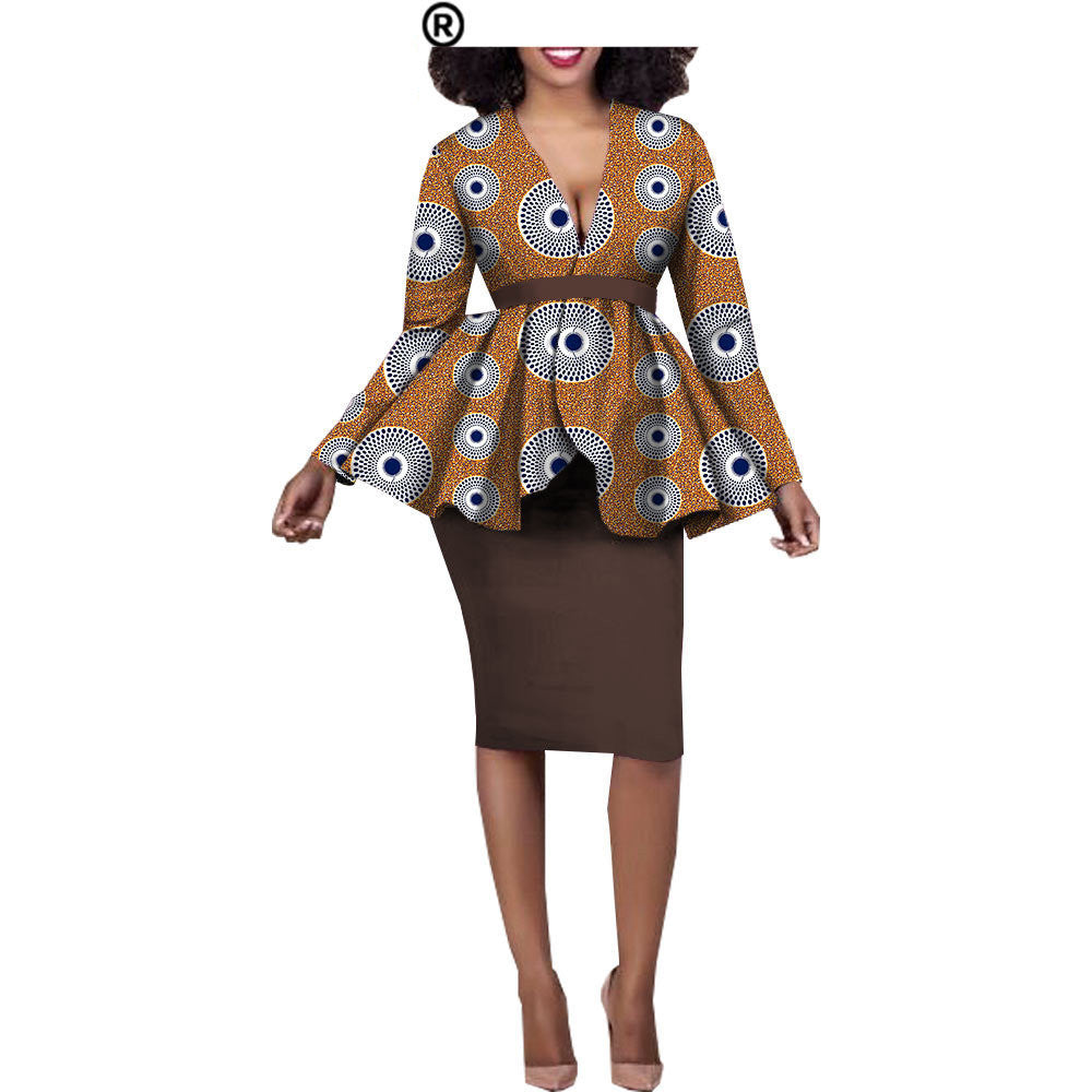 Aliexpress Hot Sale African Ethnic Cotton Batik Two-Piece Afripride 1826010