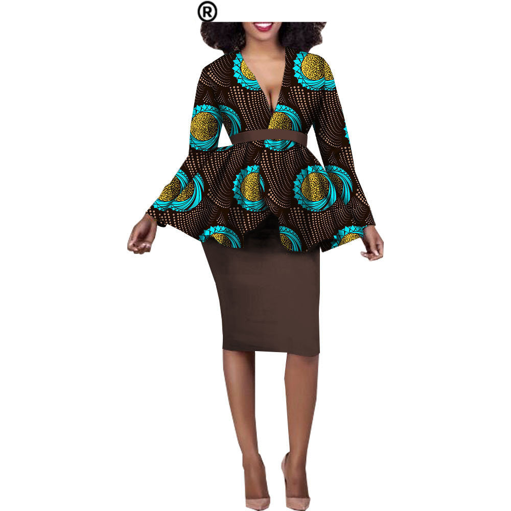 Aliexpress Hot Sale African Ethnic Cotton Batik Two-Piece Afripride 1826010