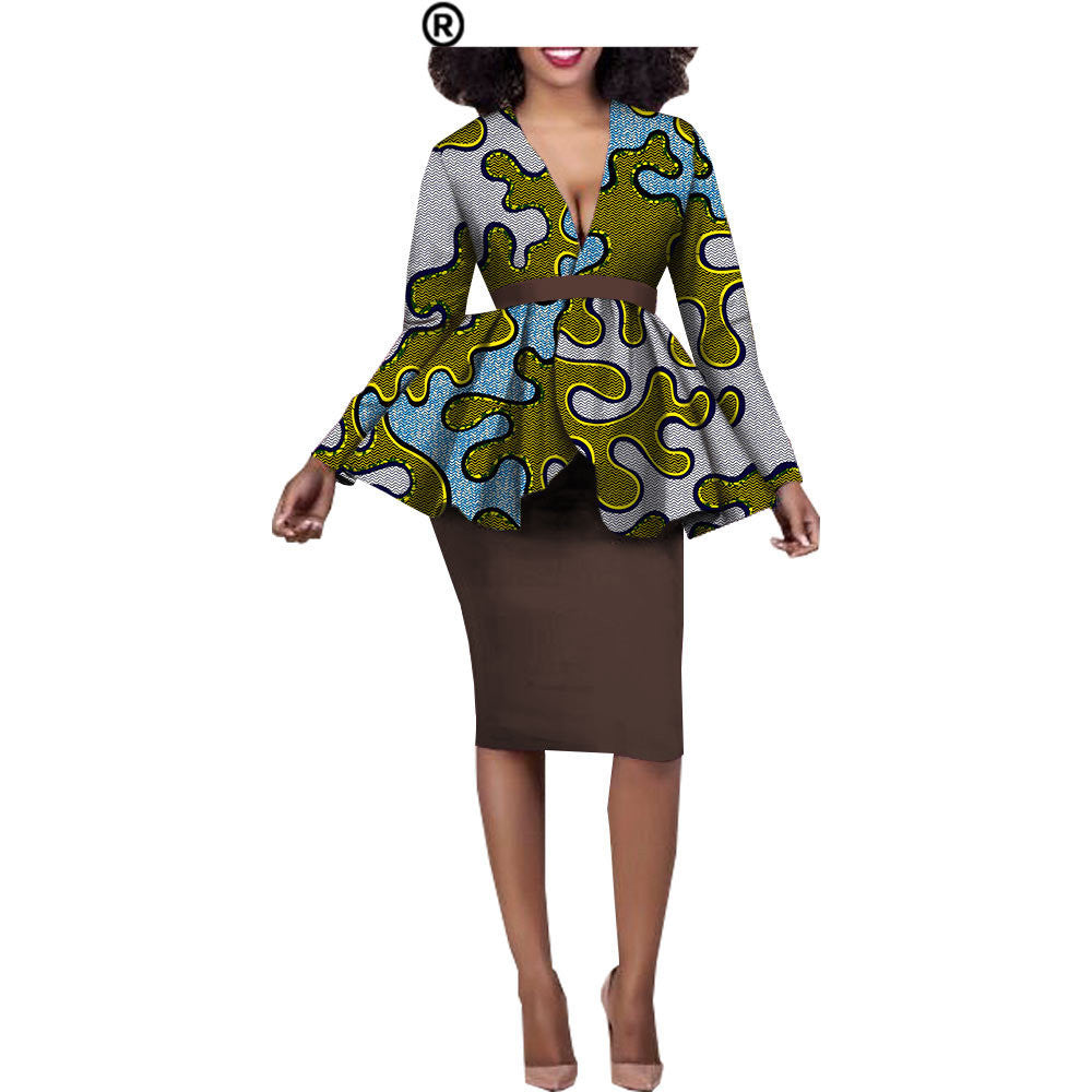 Aliexpress Hot Sale African Ethnic Cotton Batik Two-Piece Afripride 1826010