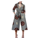 New Style African Ethnic Characteristic Batik Printed Cotton Casual Jumpsuit