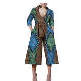 New Style African Ethnic Characteristic Batik Printed Cotton Casual Jumpsuit