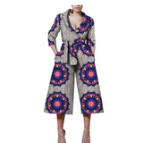 New Style African Ethnic Characteristic Batik Printed Cotton Casual Jumpsuit