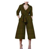 New Style African Ethnic Characteristic Batik Printed Cotton Casual Jumpsuit