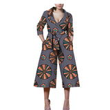 New Style African Ethnic Characteristic Batik Printed Cotton Casual Jumpsuit