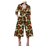 New Style African Ethnic Characteristic Batik Printed Cotton Casual Jumpsuit