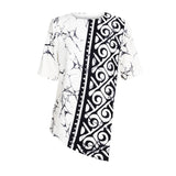 Digital Print Street African Women'S Fashion Irregular Sleeve Top Casual Loose