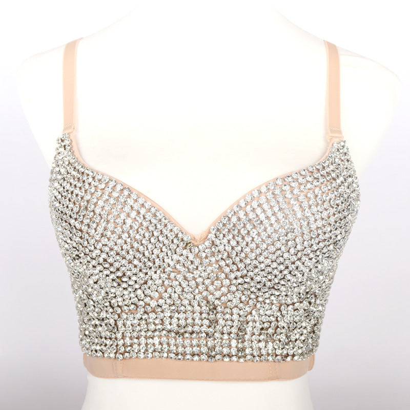 Fashion Ladies Camisole And Beaded Bra