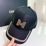 Baseball Cap Casual Hat With Rhinestone Sunscreen