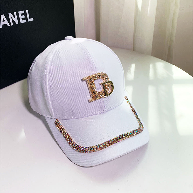 Baseball Cap Casual Hat With Rhinestone Sunscreen