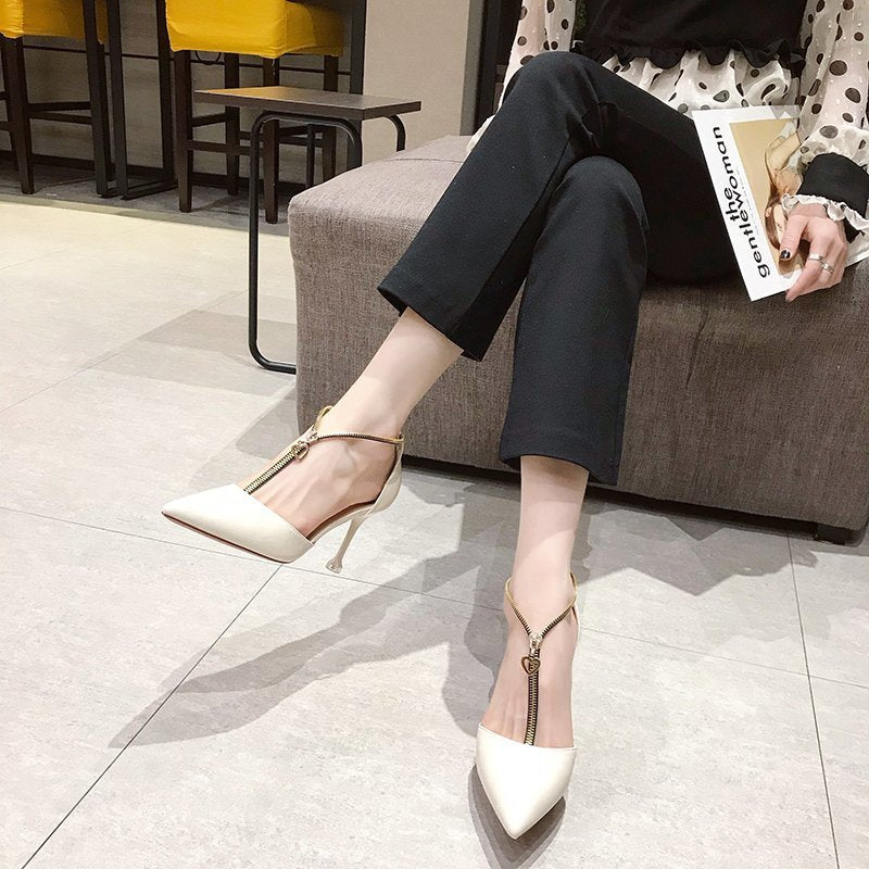 Stiletto Sandals High Heels Hollow Single Shoes