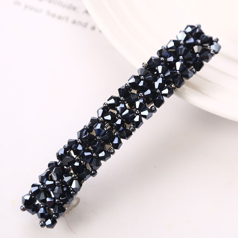 Hairpin Four Rows Of Crystal Braided Spring Clip Hair Accessories For Women