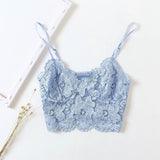 TRAF-Ladies Lace Bra, Nine-point Blouse, Retro,  Back, Adjustable Thin Strap, Fashion, Fashion
