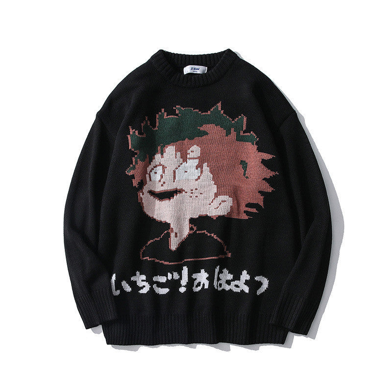 Cartoon Sweater Men Loose Pullover