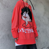 Cartoon Sweater Men Loose Pullover