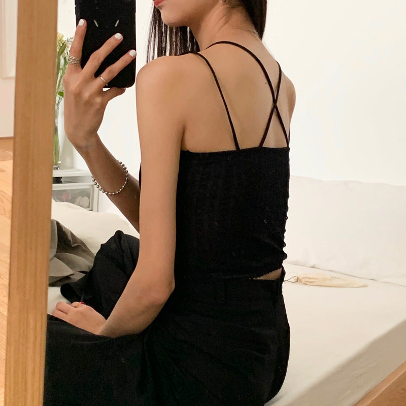 Nan Tao Sexy Lace Beauty Back Ladies Wrapped Chest Bottoming Sling Bra Pad Girl Hollow Tube Top