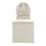 Two-piece knitted hat hat bib set