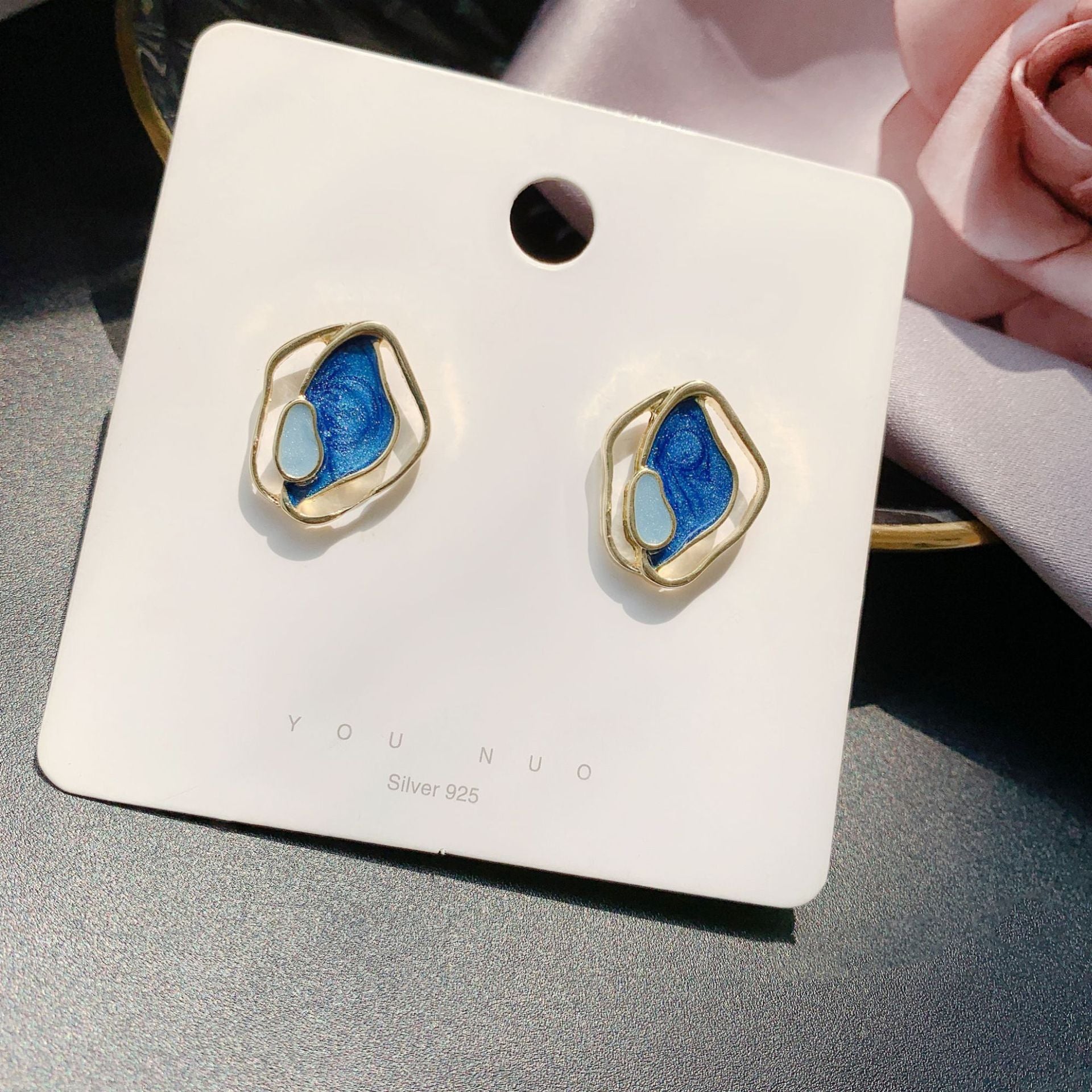 S925 Silver Stud Earrings Simple Women's Small