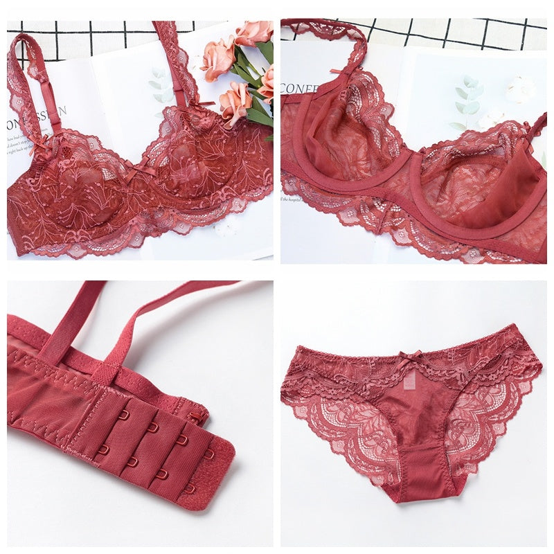 Ladies Thin Lace Bra Set