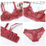 Ladies Thin Lace Bra Set