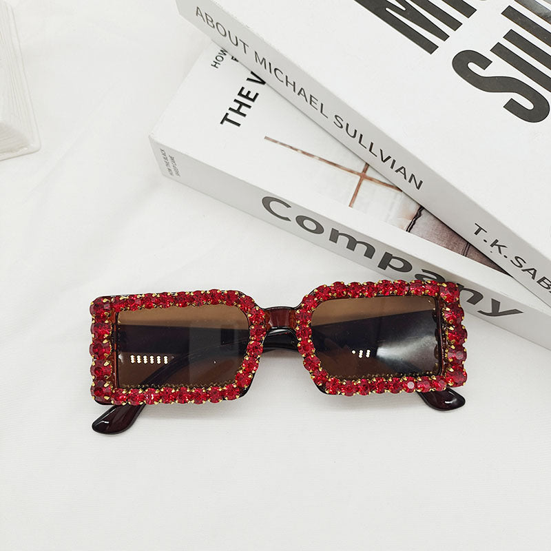 Women's Glasses Sunglasses With Diamond Small Frame Sun Vacation Beach