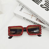 Women's Glasses Sunglasses With Diamond Small Frame Sun Vacation Beach
