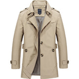 Men's casual jacket mid-length trench coat