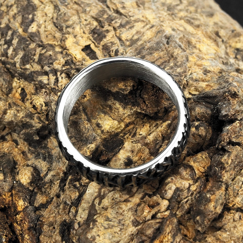 Men's Fashion Retro Titanium Steel Ring