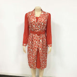 African plus size clothing new chiffon stitching jacket dress two-piece suit