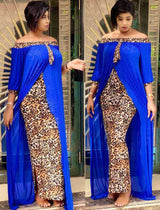 African loose robe large size chiffon stitching fake two-piece suit