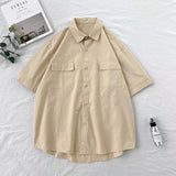 Men's Summer Korean Style Handsome Workwear Tops Shirt