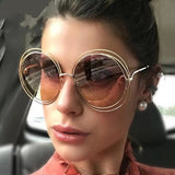 Large Frame Round Frame Women's Sun Glasses True Film Ink Mirror Flat Light Mirror