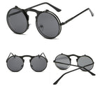 New Vintage Round Steampunk Sunglasses Flip-Up UV Protection Metal Frame Men And Women Summer Cycling Sun Glasses