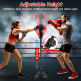 Punching Bag With Stand Free Standing Boxing Ball For Adults 43.3-63in Height Adjustable Boxing Bag With Gloves Wrist Sleeves Stable Suction Base For Fitness Speed Training