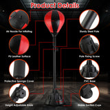 Punching Bag With Stand Free Standing Boxing Ball For Adults 43.3-63in Height Adjustable Boxing Bag With Gloves Wrist Sleeves Stable Suction Base For Fitness Speed Training