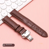 Cowhide Leather Strap Unisex Butterfly Clasp Universal In Stock Strap Watch Bracelet Factory Direct Selling Watch Accessories