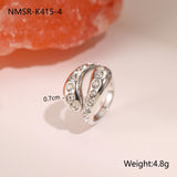 European And American Design Geometric Hammer Pattern Niche Temperament Open Ring