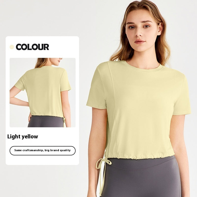 Loose Sports Top Drawstring At Hem Commuter T-shirt