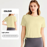 Loose Sports Top Drawstring At Hem Commuter T-shirt