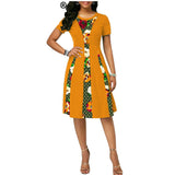 New African Ethnic Characteristic Batik Printed Cotton Dress